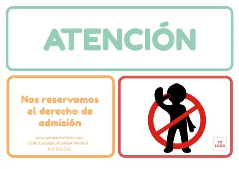 Editar un cartel de Derecho de Admisión