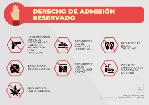 Editar un cartel de Derecho de Admisión