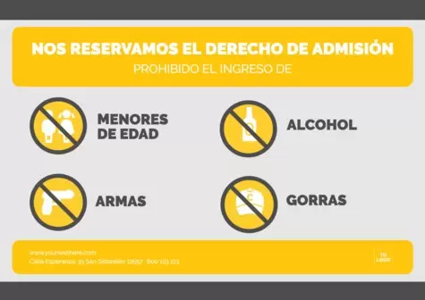 Editar un cartel de Derecho de Admisión