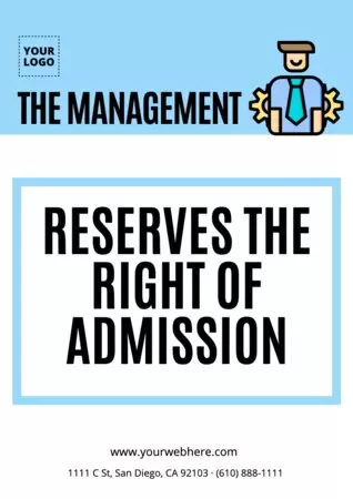 Edit a Right of Admission template