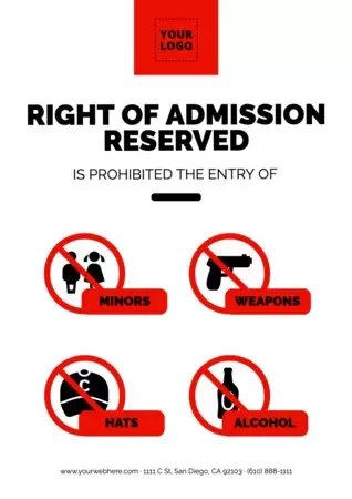Edit a Right of Admission template