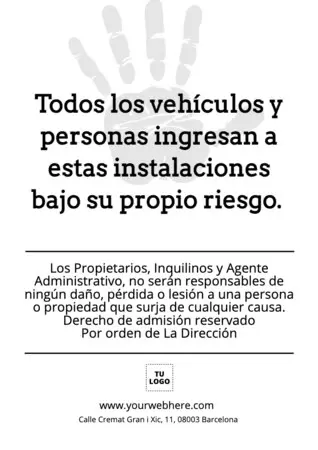 Editar un cartel de Derecho de Admisión
