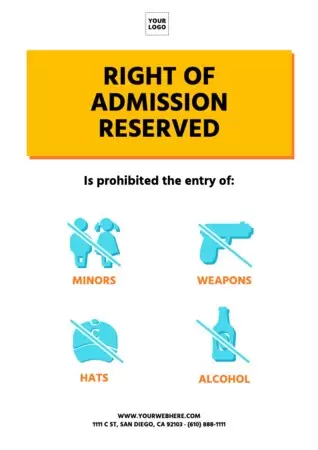 Edit a Right of Admission template