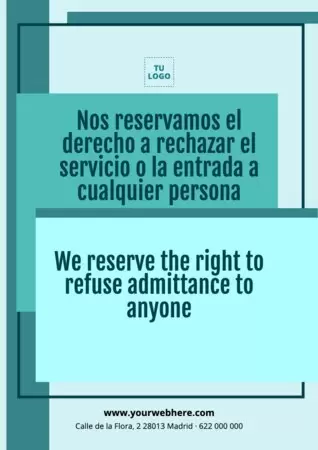 Editar un cartel de Derecho de Admisión