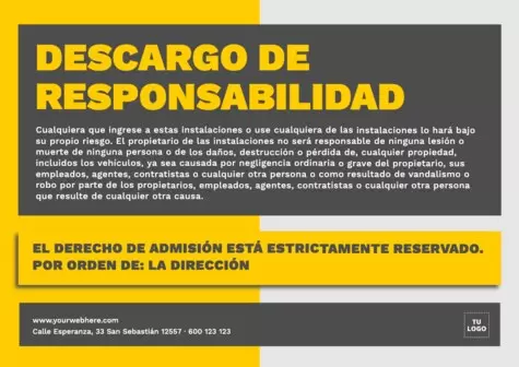 Editar un cartel de Derecho de Admisión