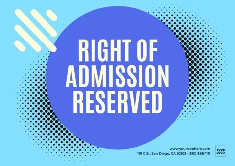 Edit a Right of Admission template