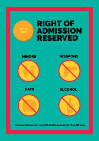 Edit a Right of Admission template