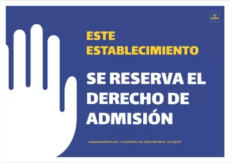 Editar un cartel de Derecho de Admisión