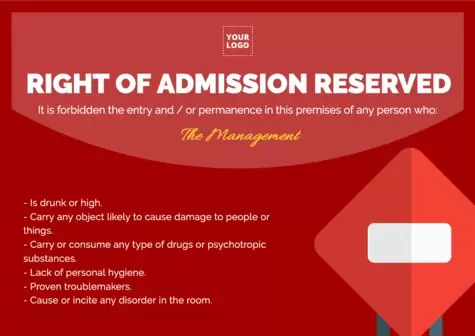 Edit a Right of Admission template