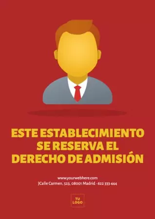 Editar un cartel de Derecho de Admisión