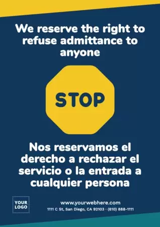 Edit a Right of Admission template