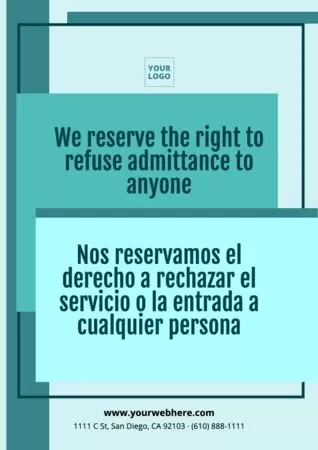 Edit a Right of Admission template