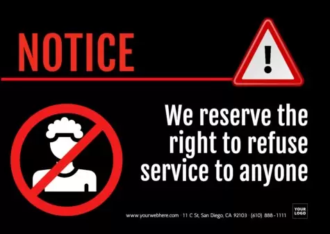 Edit a Right of Admission template