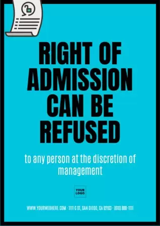 Edit a Right of Admission template