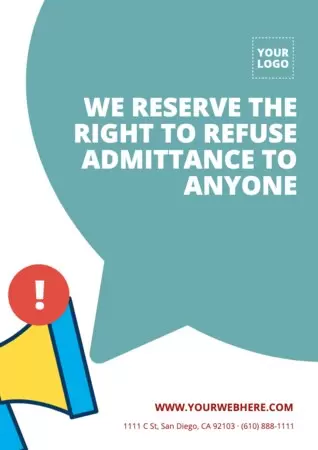 Edit a Right of Admission template