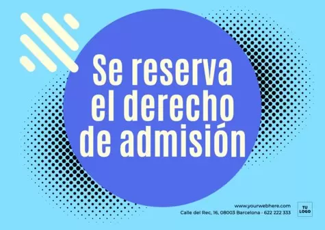 Editar un cartel de Derecho de Admisión
