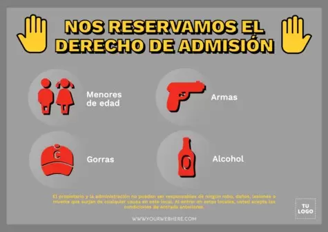 Editar un cartel de Derecho de Admisión