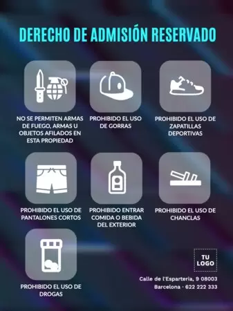 Editar un cartel de Derecho de Admisión