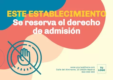 Editar un cartel de Derecho de Admisión