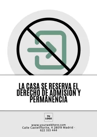 Editar un cartel de Derecho de Admisión