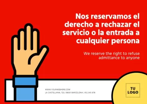 Editar un cartel de Derecho de Admisión
