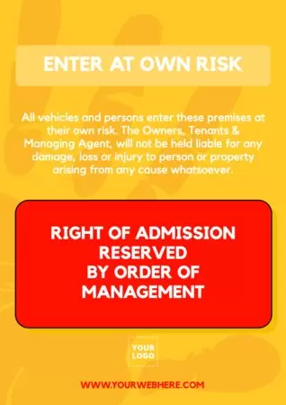 Edit a Right of Admission template