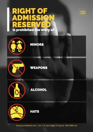 Edit a Right of Admission template