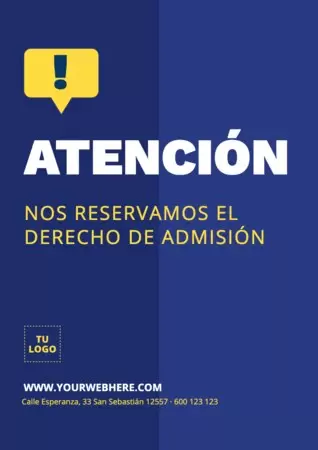 Editar un cartel de Derecho de Admisión