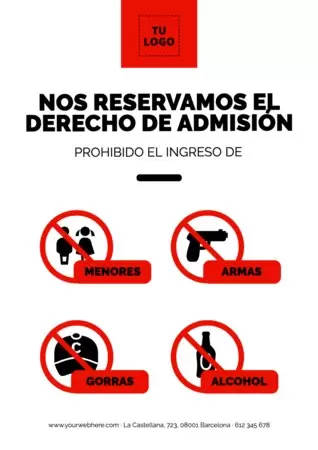 Editar un cartel de Derecho de Admisión