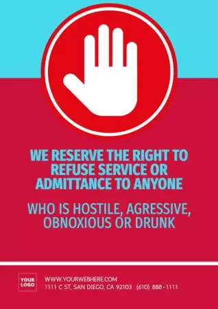 Edit a Right of Admission template