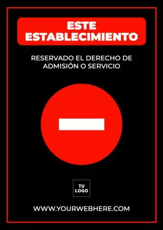 Editar un cartel de Derecho de Admisión