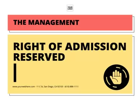 Edit a Right of Admission template