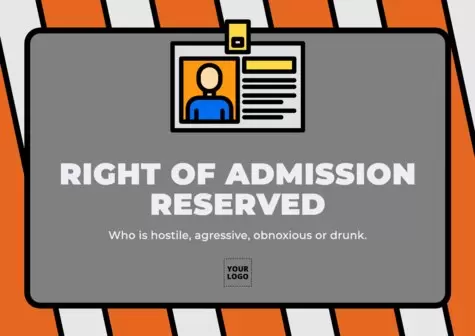 Edit a Right of Admission template