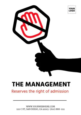 Edit a Right of Admission template