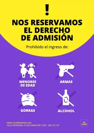Editar un cartel de Derecho de Admisión