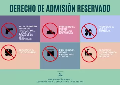 Editar un cartel de Derecho de Admisión