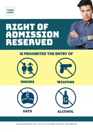 Edit a Right of Admission template