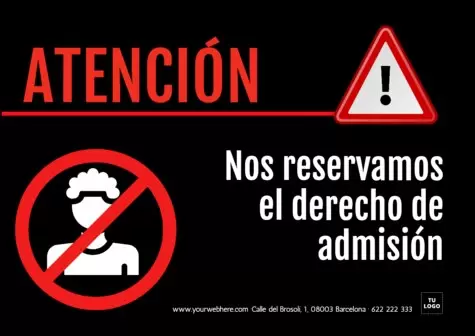 Editar un cartel de Derecho de Admisión