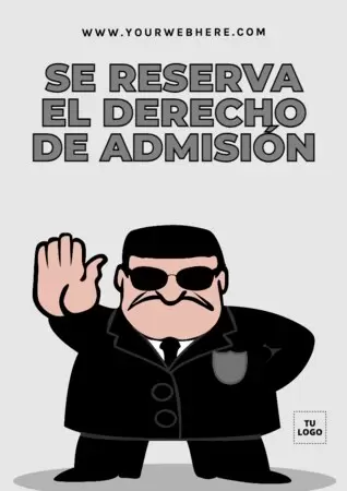 Editar un cartel de Derecho de Admisión