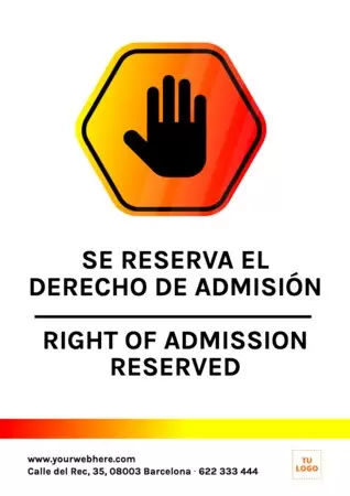 Editar un cartel de Derecho de Admisión