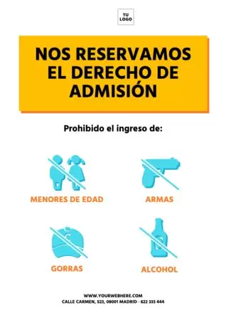 Editar un cartel de Derecho de Admisión