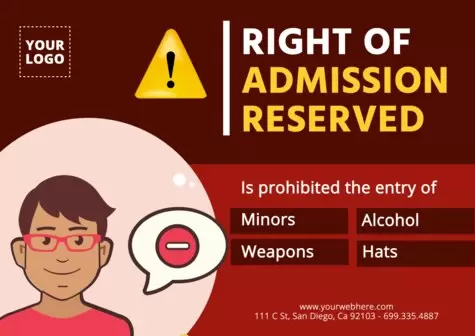 Edit a Right of Admission template
