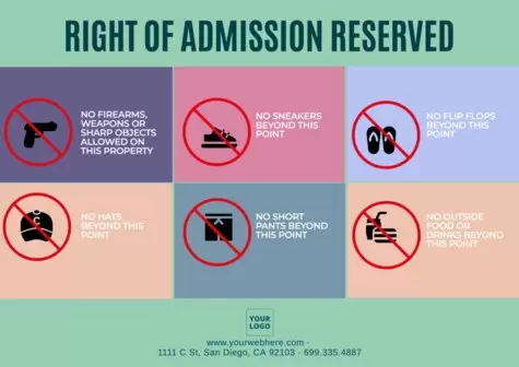 Edit a Right of Admission template