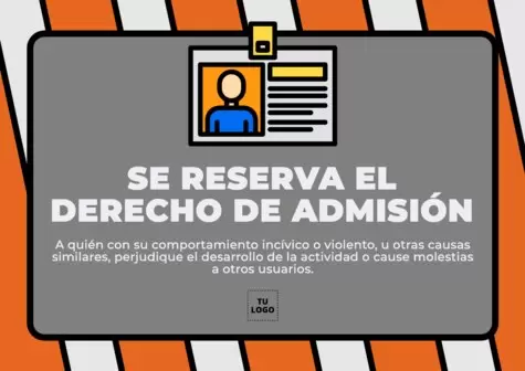 Editar un cartel de Derecho de Admisión