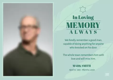 Eine Nachrufkarte bearbeiten