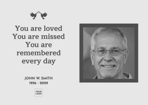 Eine Nachrufkarte bearbeiten