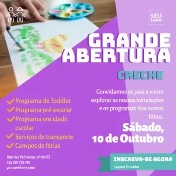 Edite um cartaz para sua creche  