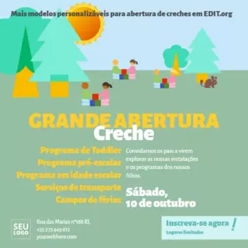 Edite um cartaz para sua creche  