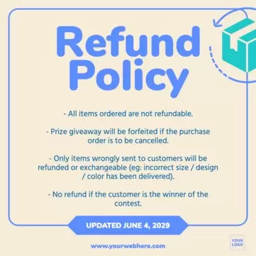 Modifica un design sulla politica di reso