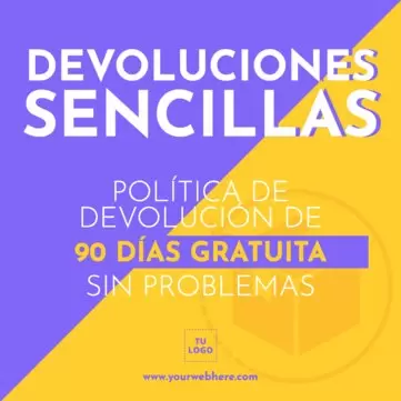Edita un diseño sobre políticas de devolución